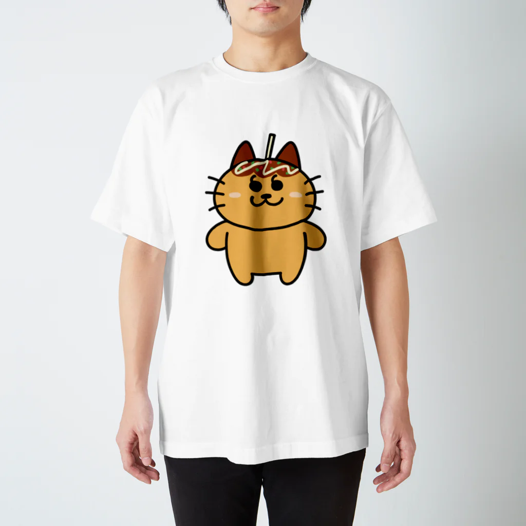 かっこにゃん！のたこ焼きかっこにゃんTシャツ スタンダードTシャツ