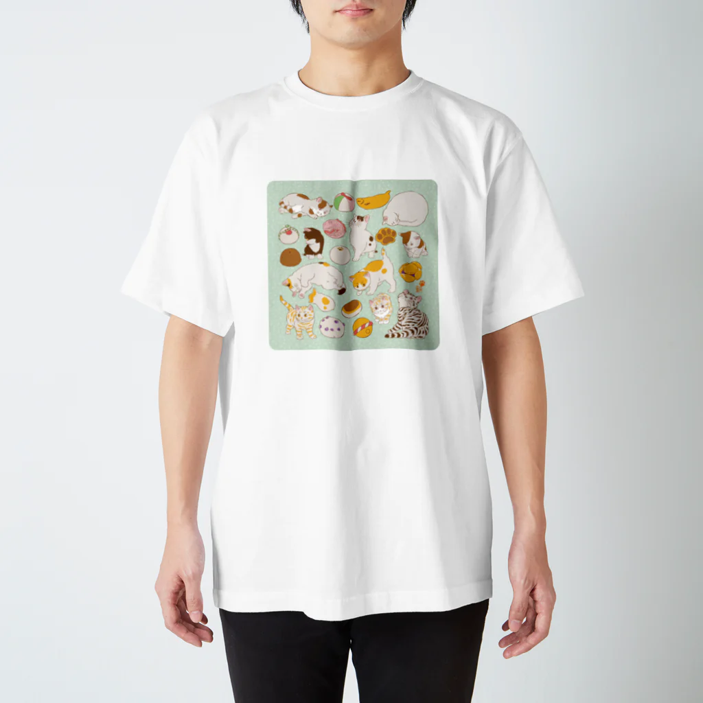 元祖ふとねこ堂のこねこと和菓子尽くし スタンダードTシャツ