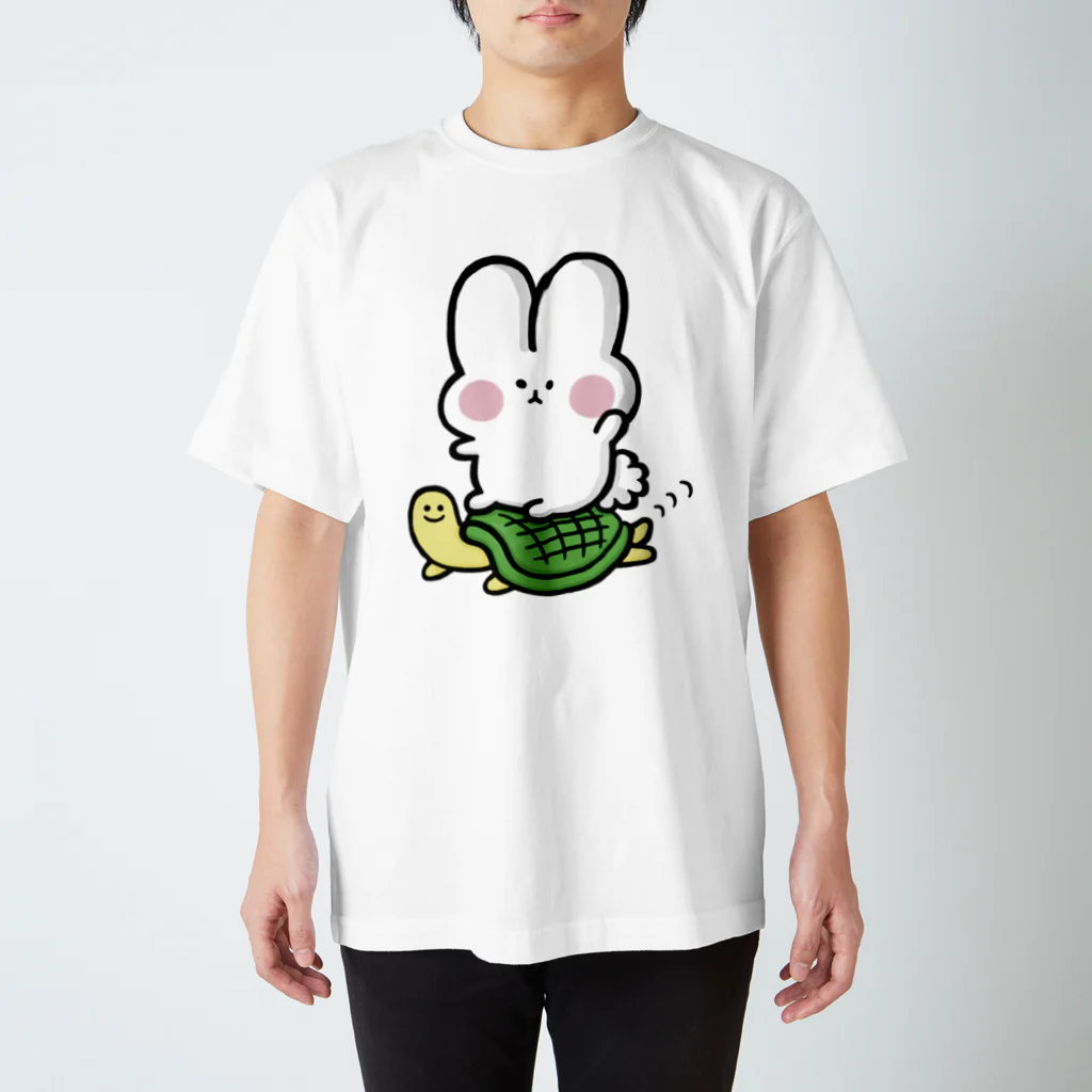 残業うさぎ🐰🌸の残業うさぎと「かめくん」 スタンダードTシャツ