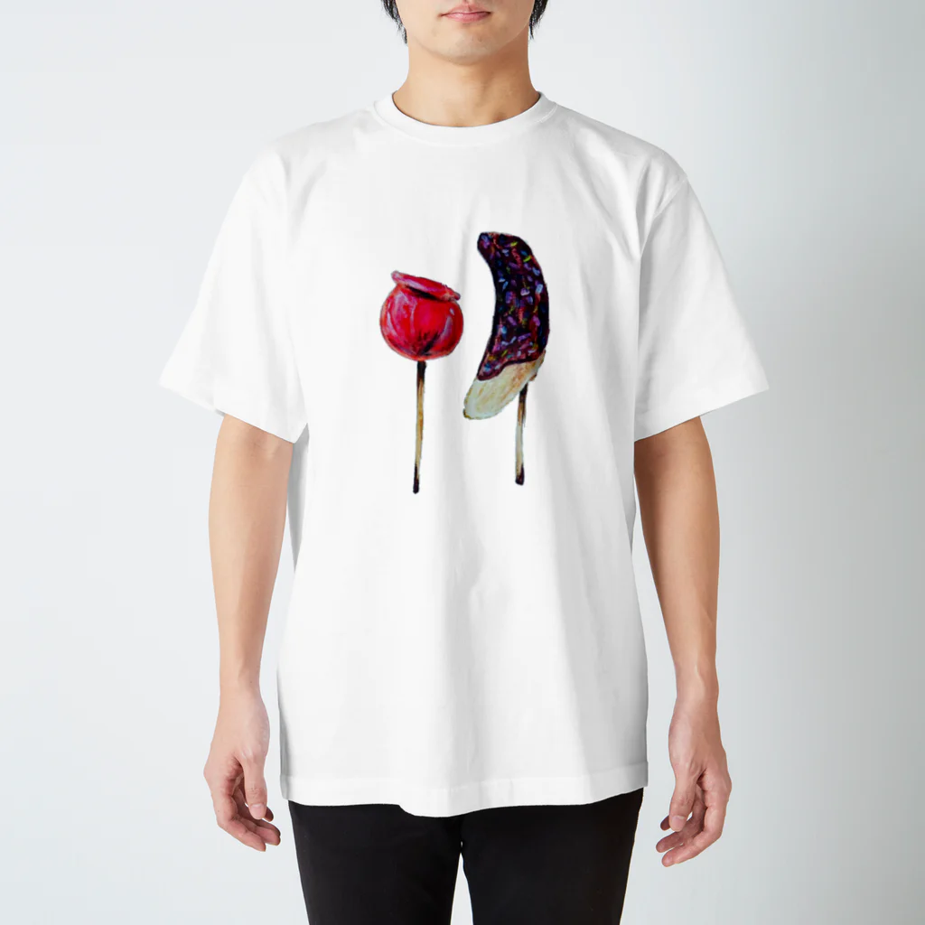 ぴーひゃら食べもの水彩画の夏祭り屋台の食べ物 Regular Fit T-Shirt