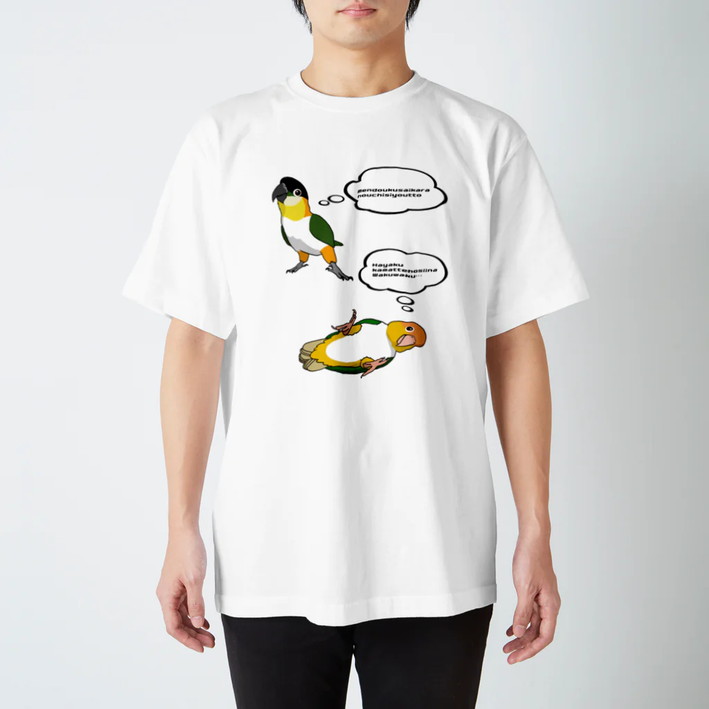 white-cockatooのシロハラインコ放置 スタンダードTシャツ