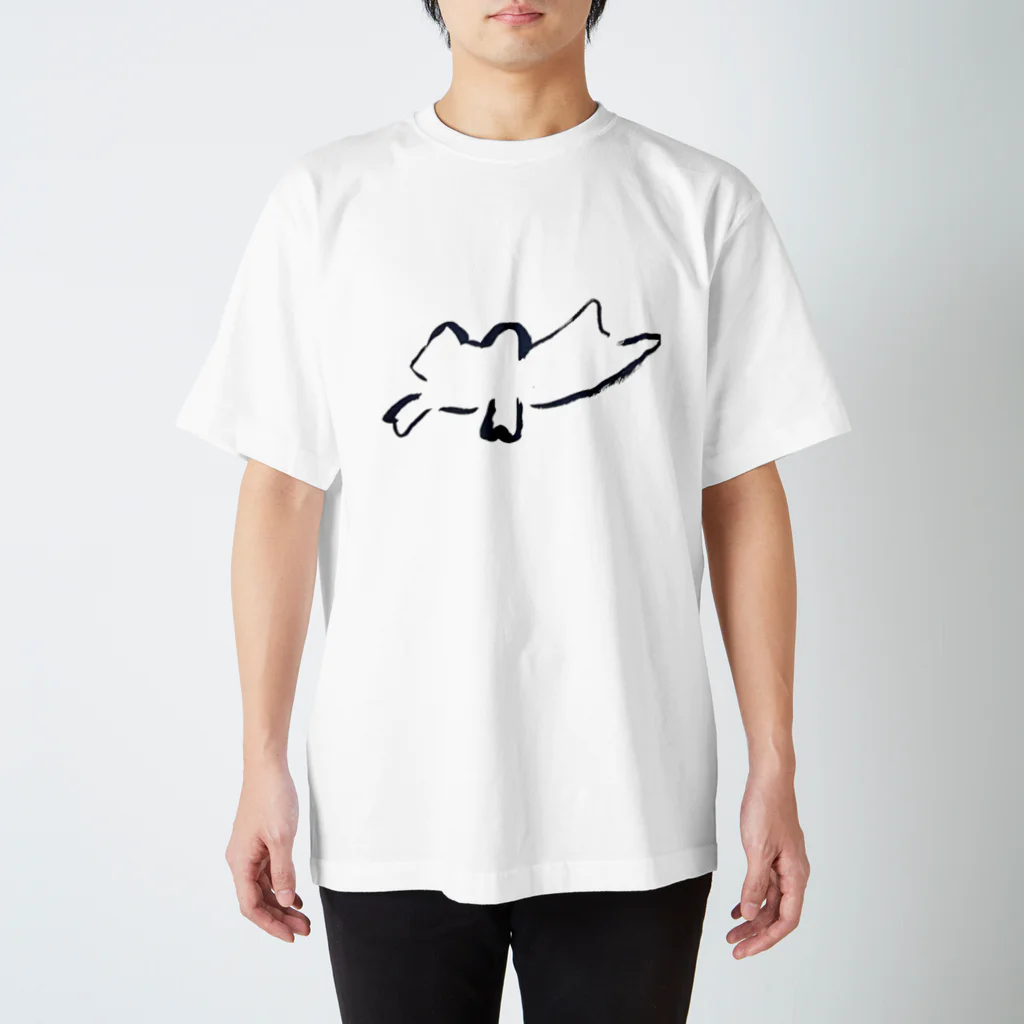 白狐(ｼﾛｷﾞﾂﾈ)/ばくぜんいきもののばくぜんけろじゃんぷ スタンダードTシャツ