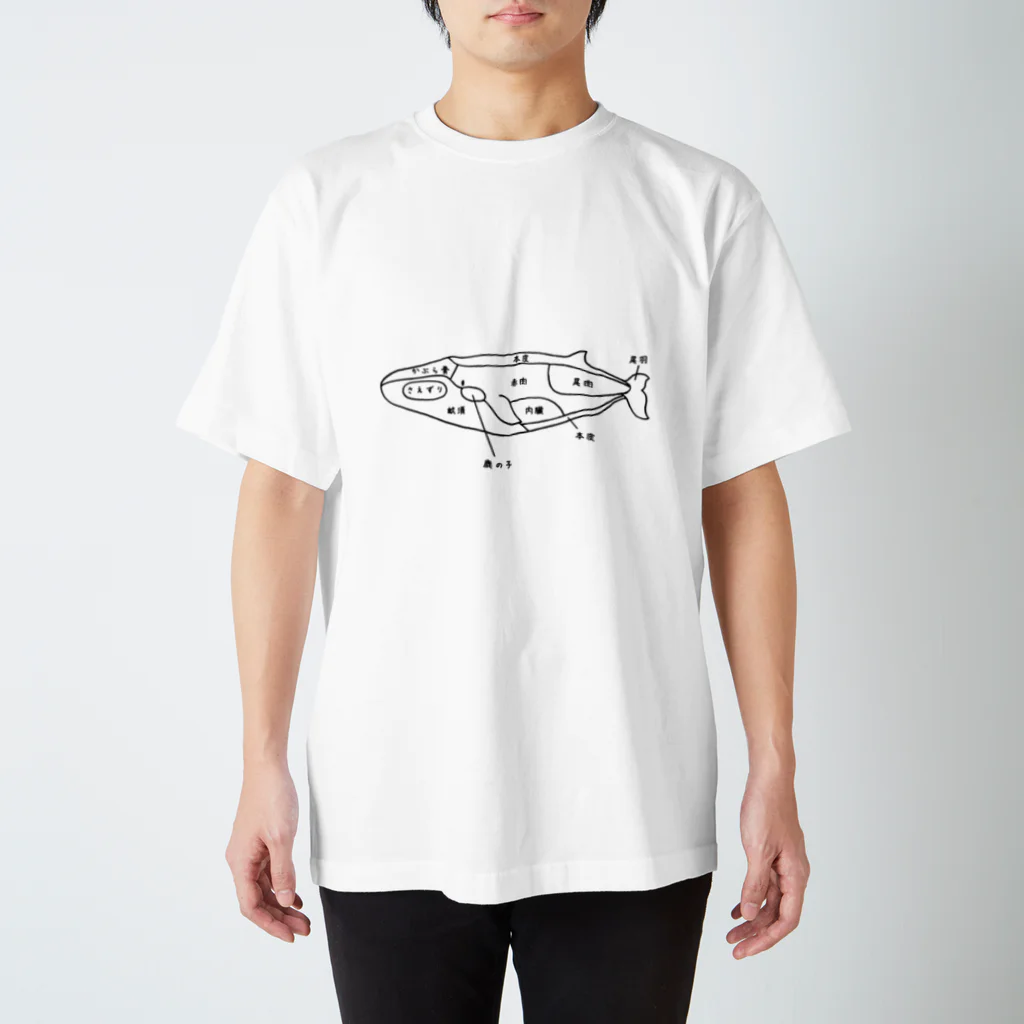 キマグレ屋のクジラの部位シャツ Regular Fit T-Shirt