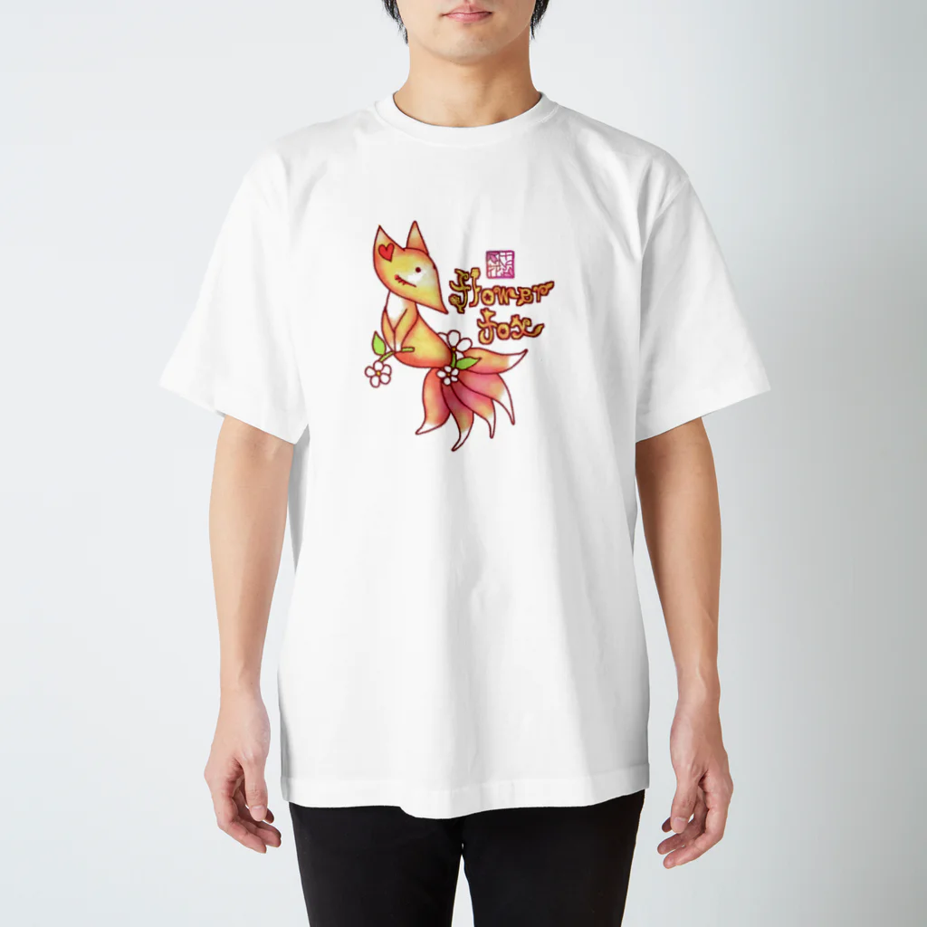 ❀花狐庵❀-HanaKoAn-の❀花狐庵❀ "FlowerFox❀" Regular Fit T-Shirt