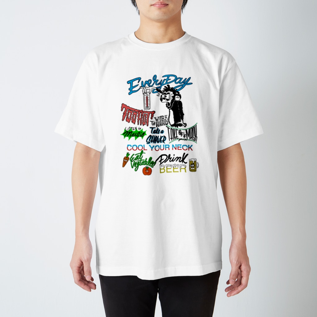 Skank The WorldのToo Hot To Work Hard... Regular Fit T-Shirt