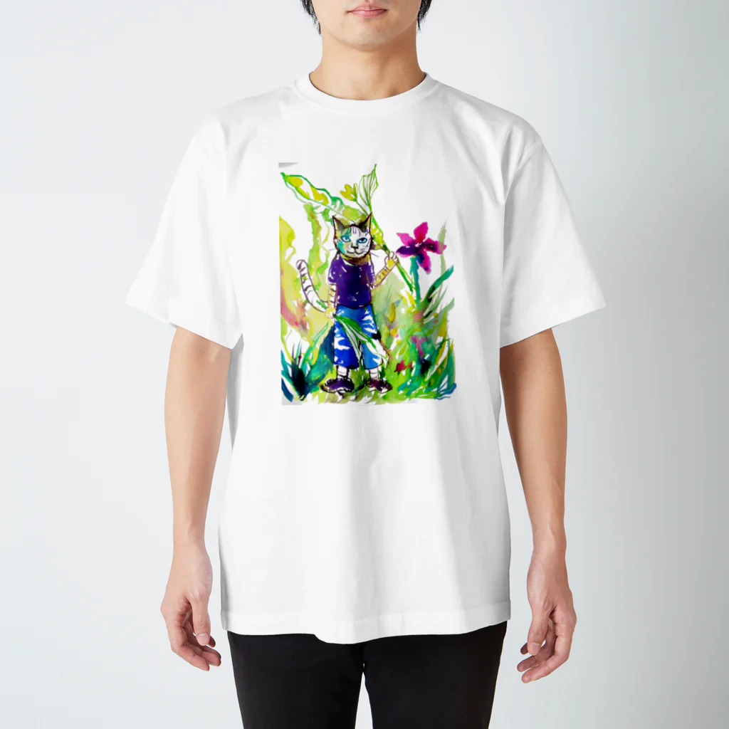 あおニャーマンの猫の少年 Regular Fit T-Shirt