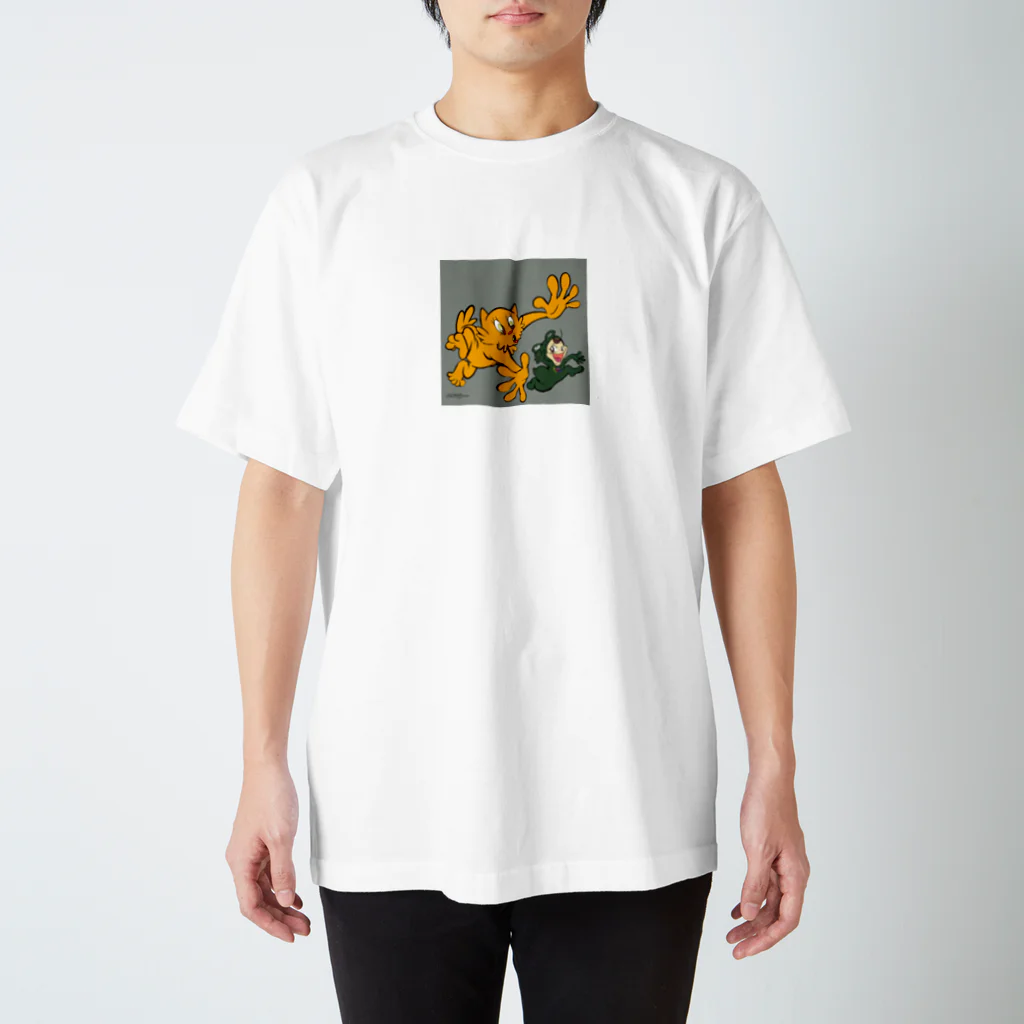 ちゃとらま　CHA10ramaのチャトラマとカエル女　　CHA1000rama スタンダードTシャツ