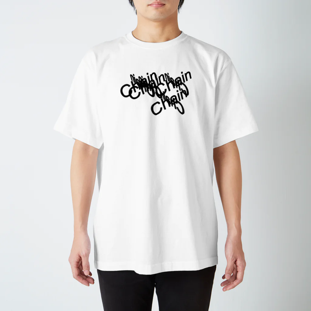 Goat Playground SUZURI店のChainバグTシャツA（黒文字） スタンダードTシャツ