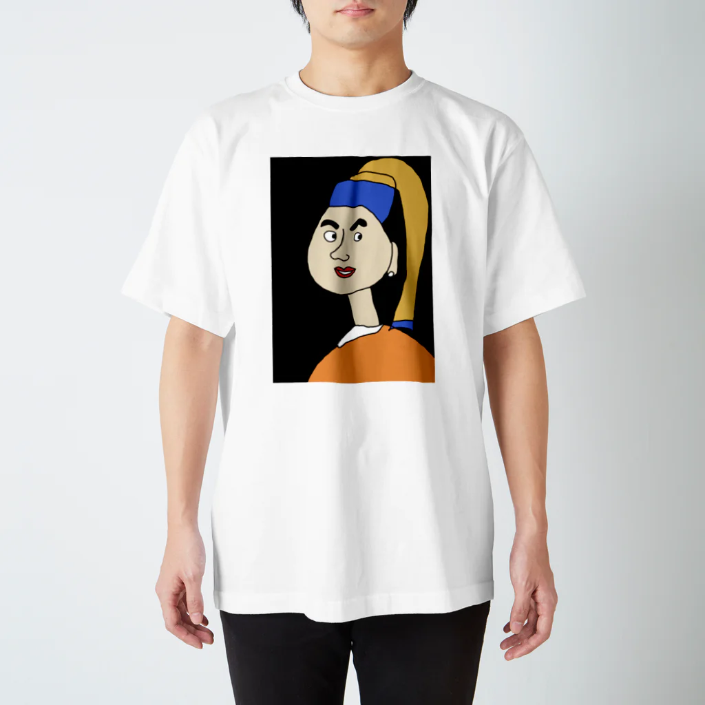 絵心ないOLの部屋着の真珠の耳飾りの少女 Regular Fit T-Shirt