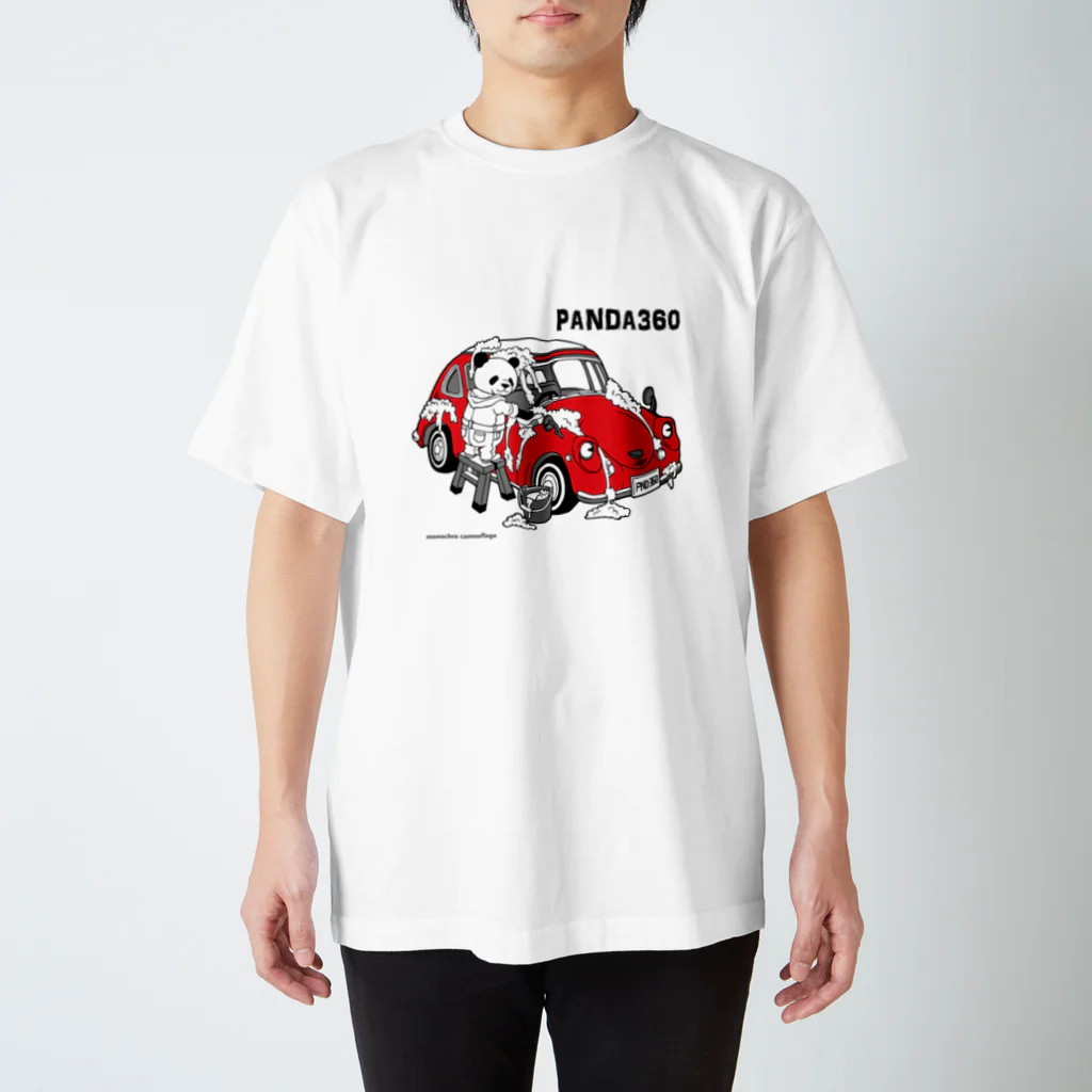 白黒迷彩のPANDA360 Regular Fit T-Shirt