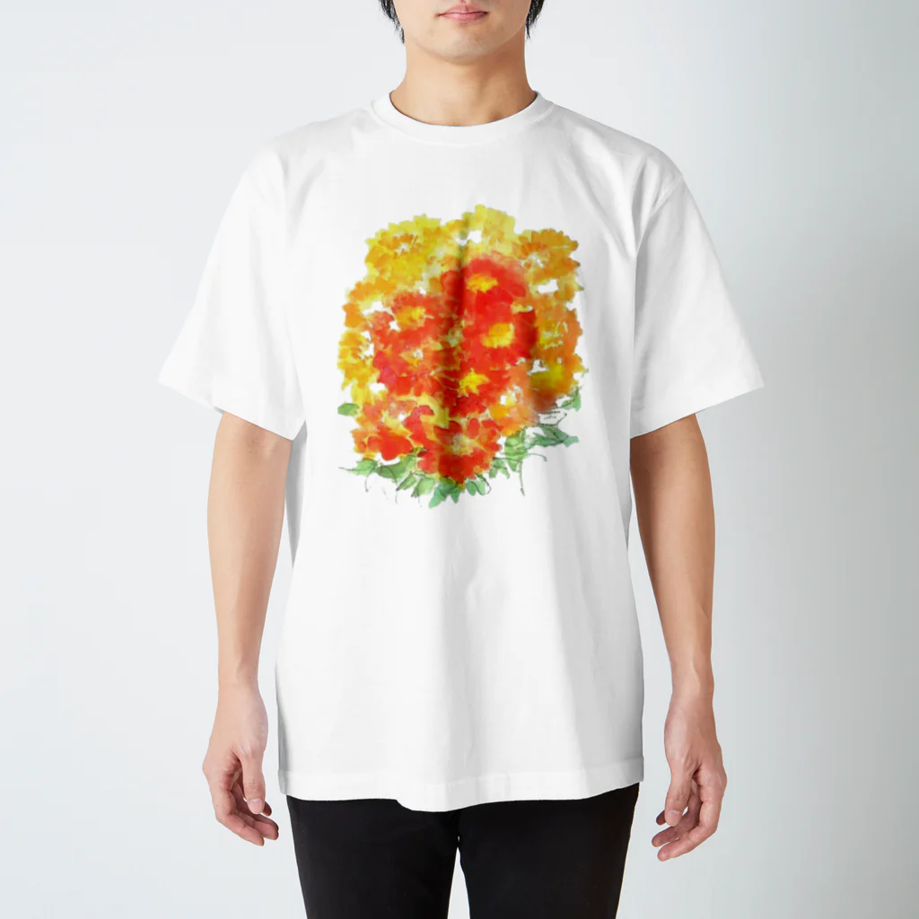 SUZURI.KEY-CHANの7月17日の誕生日花は「百日草」です！ Regular Fit T-Shirt