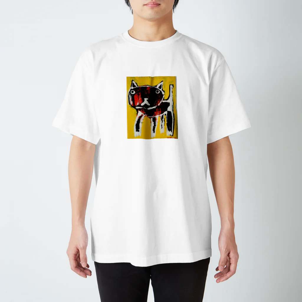 Tominaga Keishiのアニマルシリーズの冨永圭志の「クロネコ」 スタンダードTシャツ