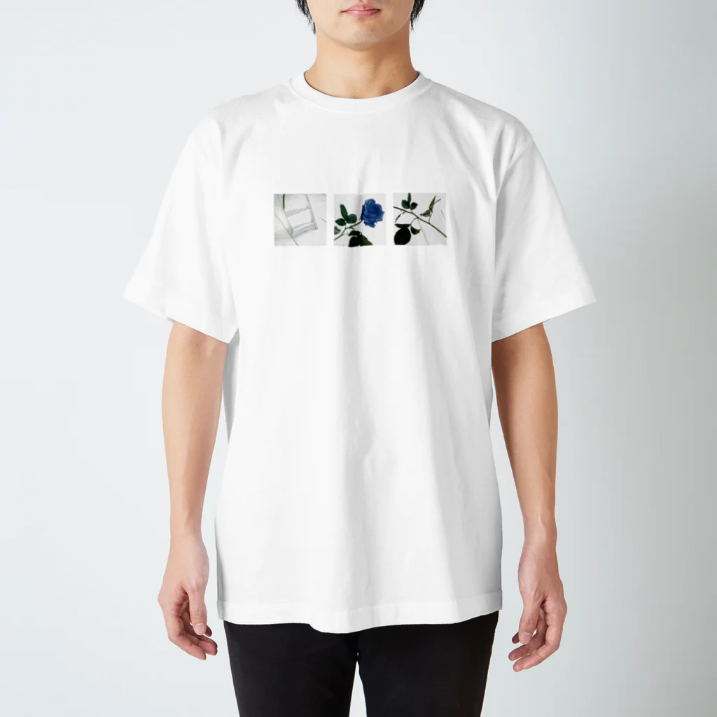 tamu's shopのBlue Rose mosaic tile風　プリントTシャツ Regular Fit T-Shirt