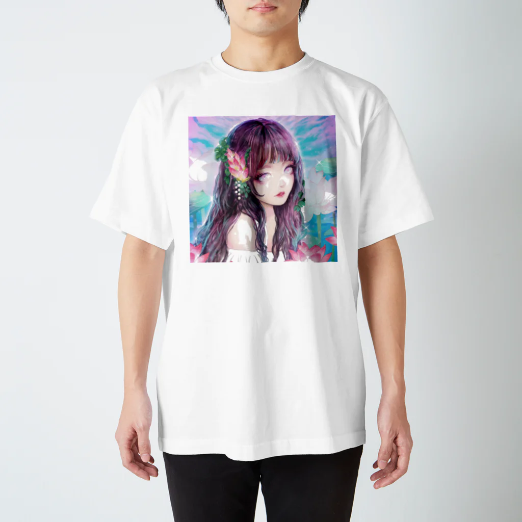 二猫/NIMOO -SHOPの蓮と少女 Regular Fit T-Shirt