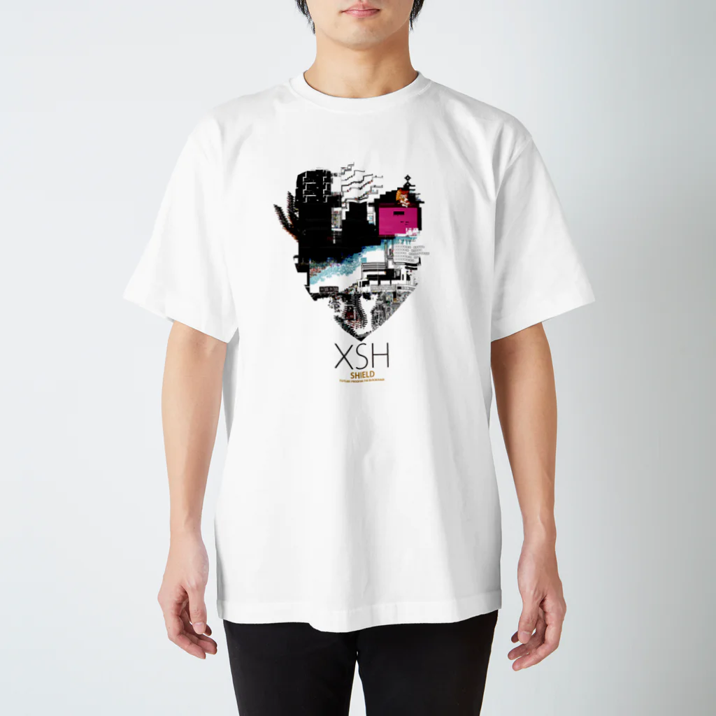 NetochkaのSHIELD(XSH ) グリッチデザイン Regular Fit T-Shirt