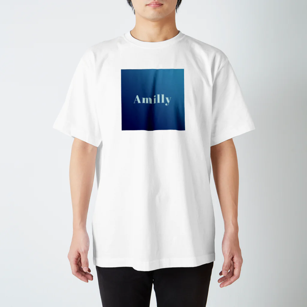 AmillyのロイヤルブルーAmillyロゴ 티셔츠