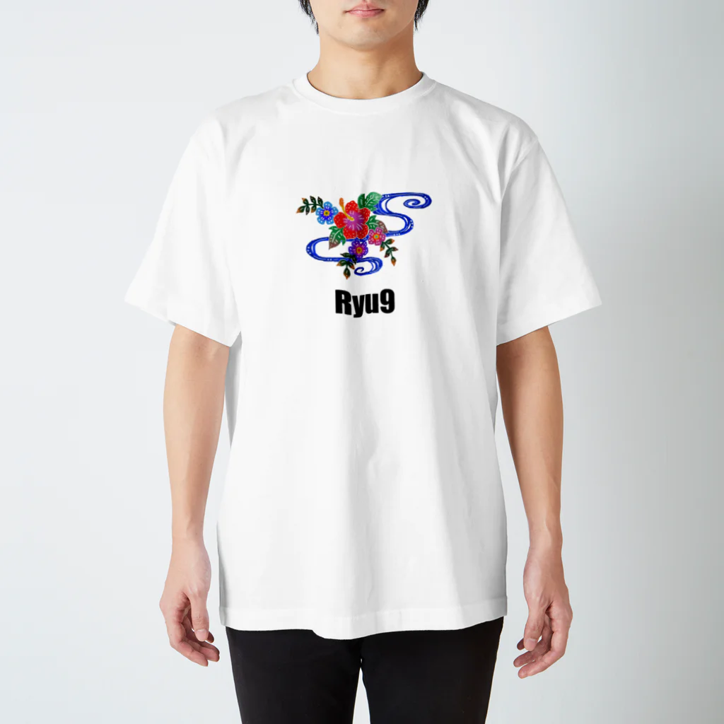 Ryu9girlの花柄紅型ふー スタンダードTシャツ