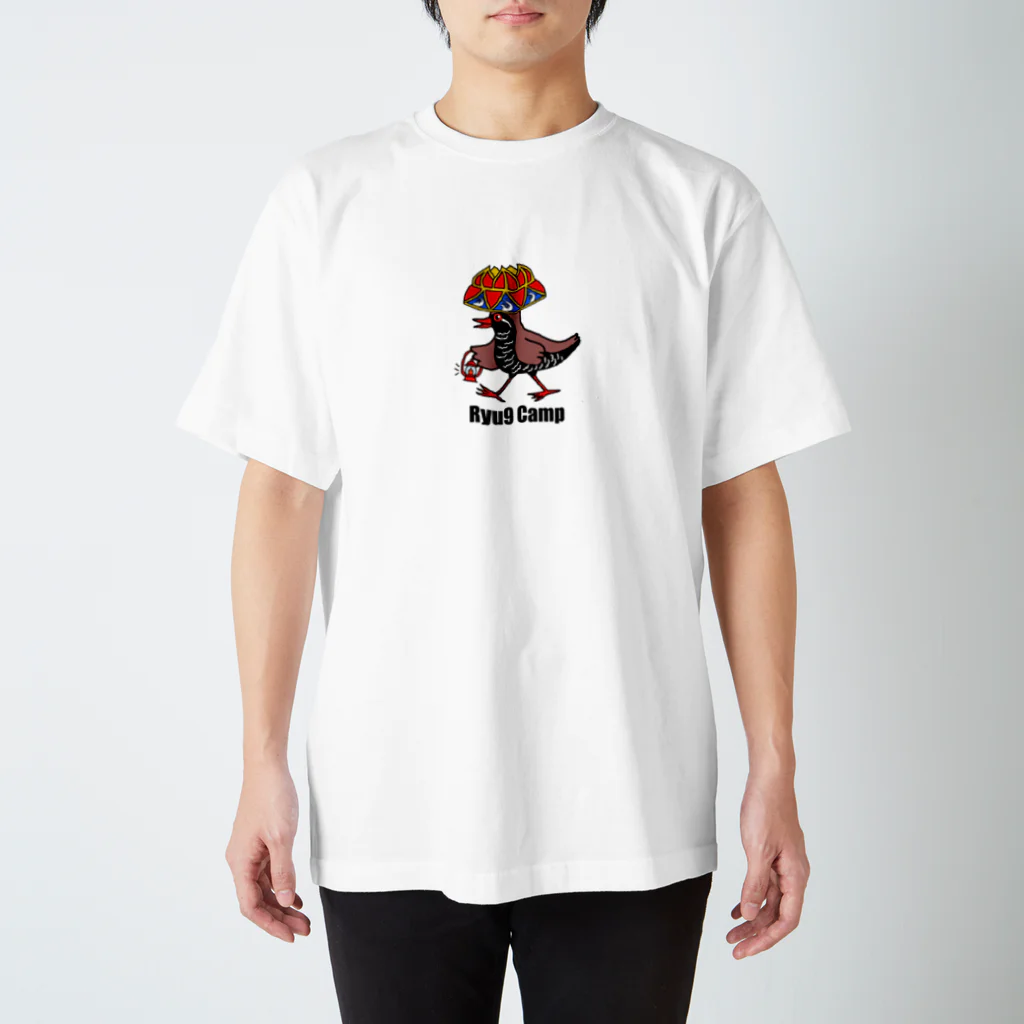 Ryu9girlの花笠かぶってキャンプへ スタンダードTシャツ