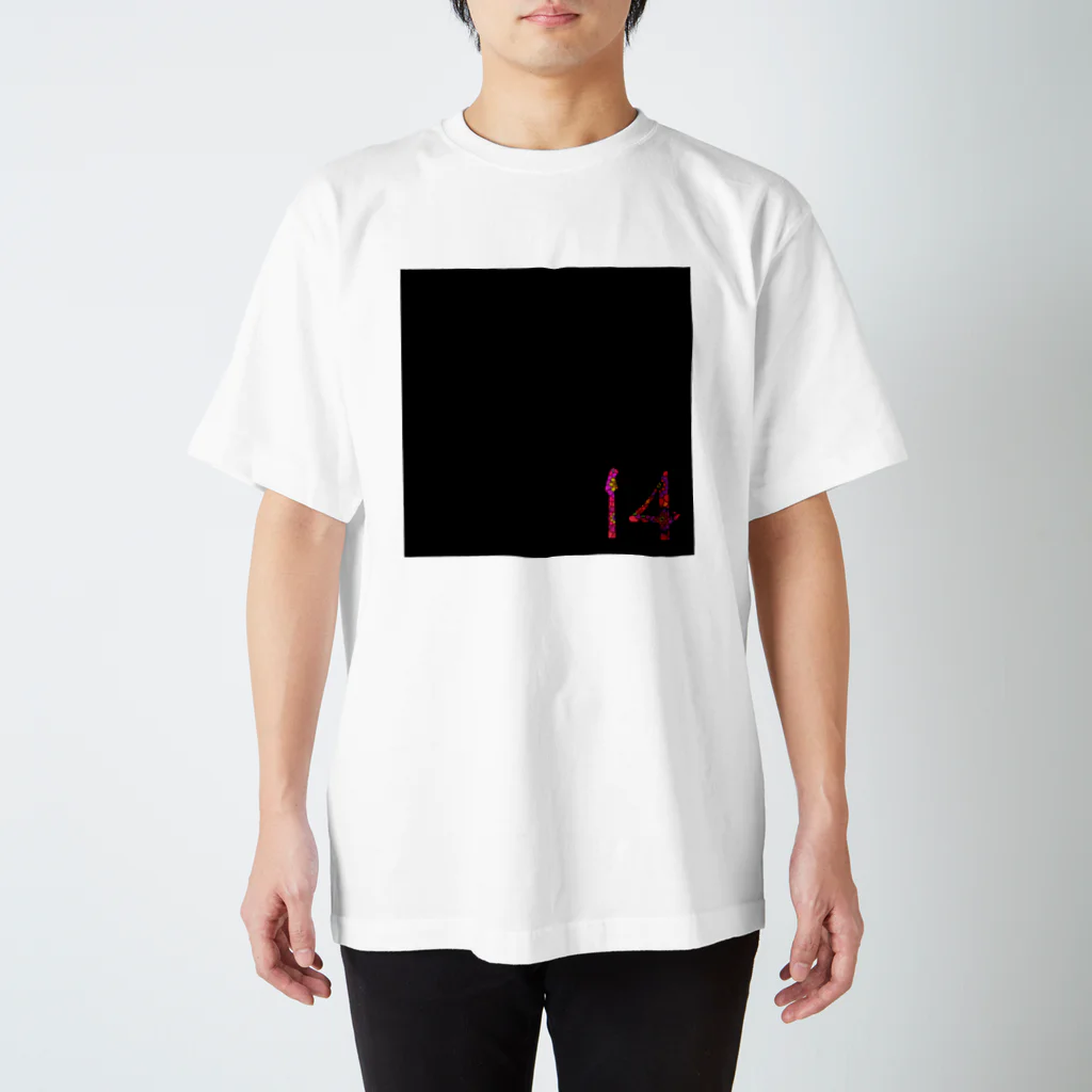 illustrator_E14の14【ダリア】黒 スタンダードTシャツ