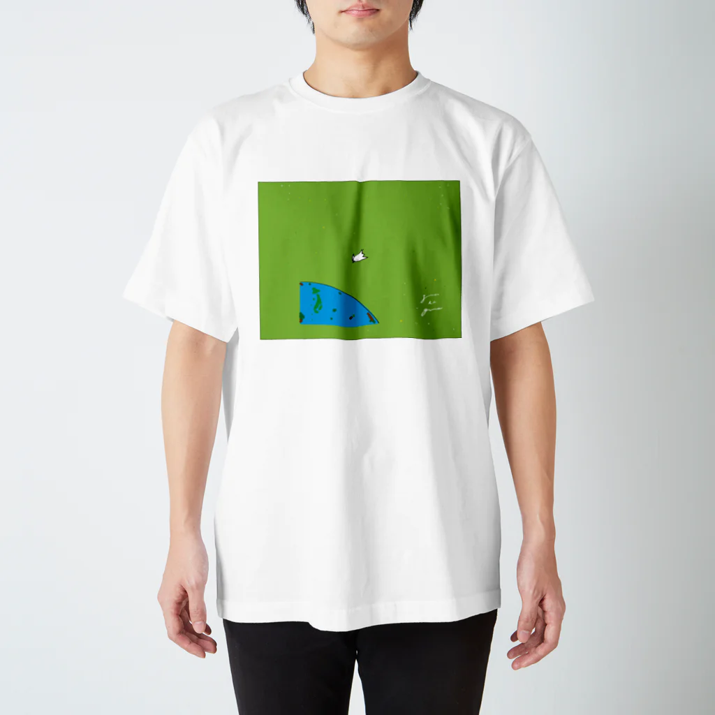 gama da gamaの宇宙も飛べるはず・黄緑 スタンダードTシャツ