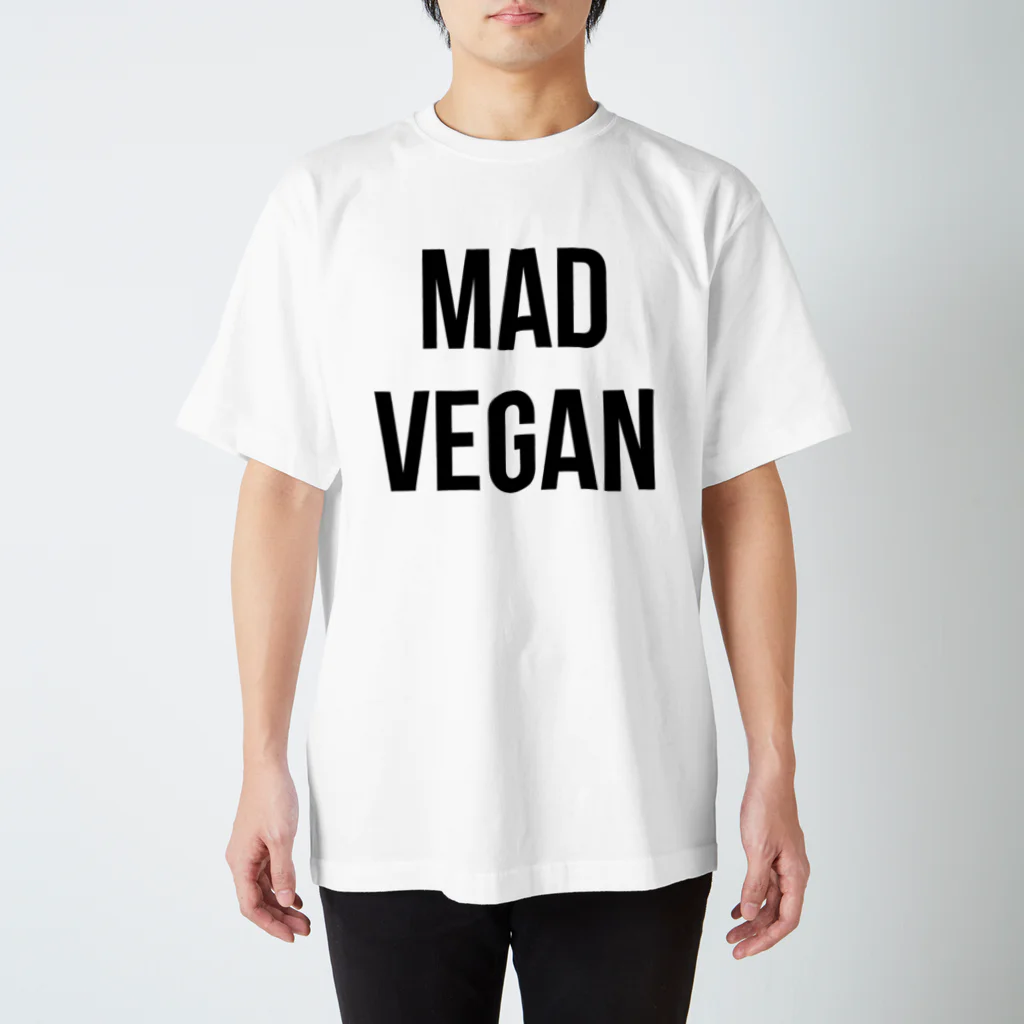 0.00%VEGAN SHOPのmad vegan（黒文字） Regular Fit T-Shirt