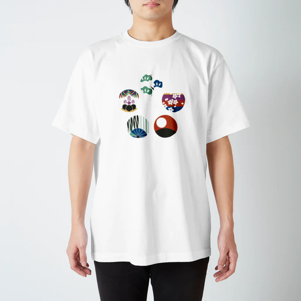 日下田の【まあるい花札】五光 Regular Fit T-Shirt