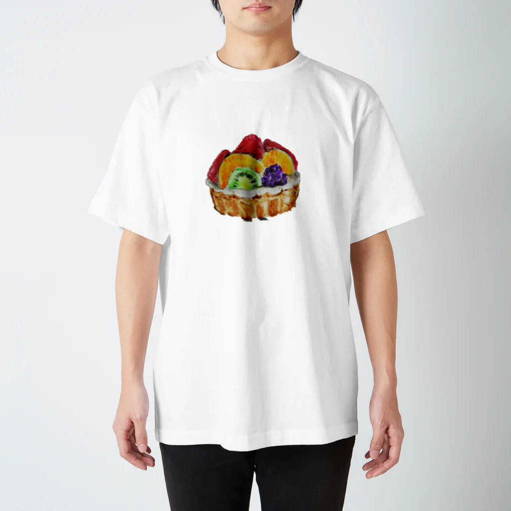 ぴーひゃら食べもの水彩画のフルーツタルト Regular Fit T-Shirt