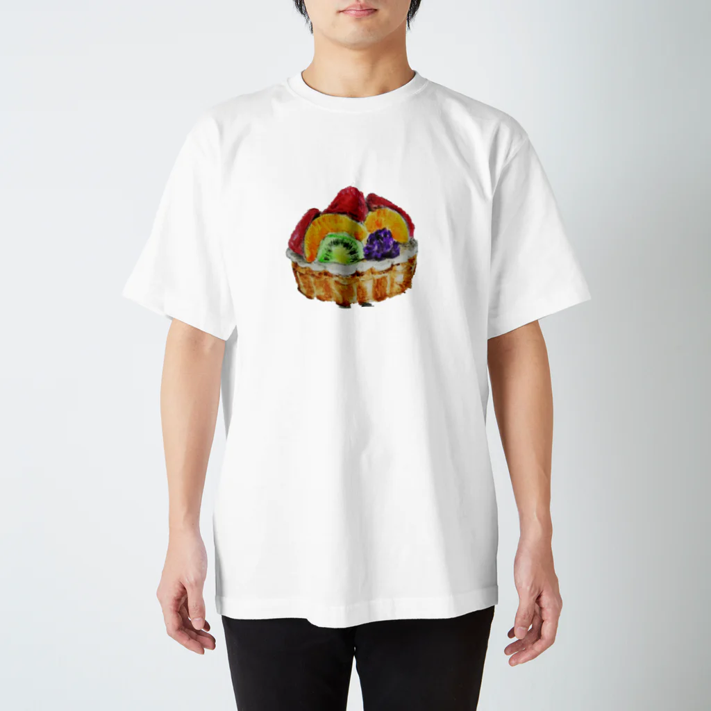 ぴーひゃら食べもの水彩画のフルーツタルト スタンダードTシャツ