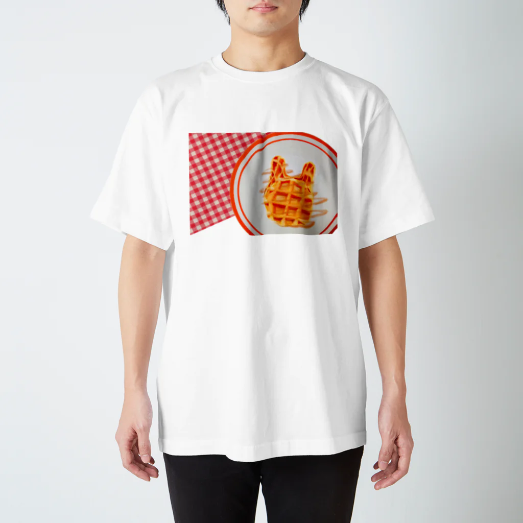 もぐもぐくらぶのうさぎ　わふー　ぴくにっこ スタンダードTシャツ