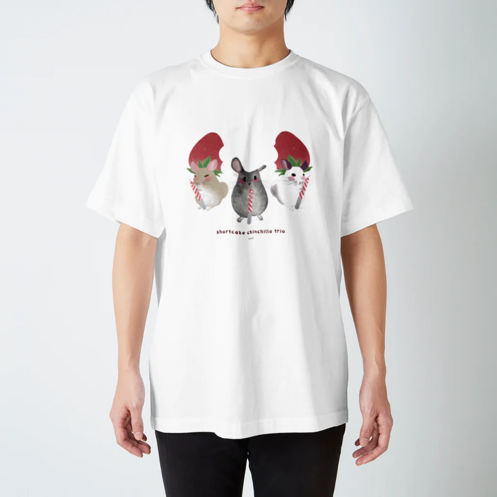 teruteQ chinchilla illustrator suzuri店のshortcake chinchilla trio スタンダードTシャツ