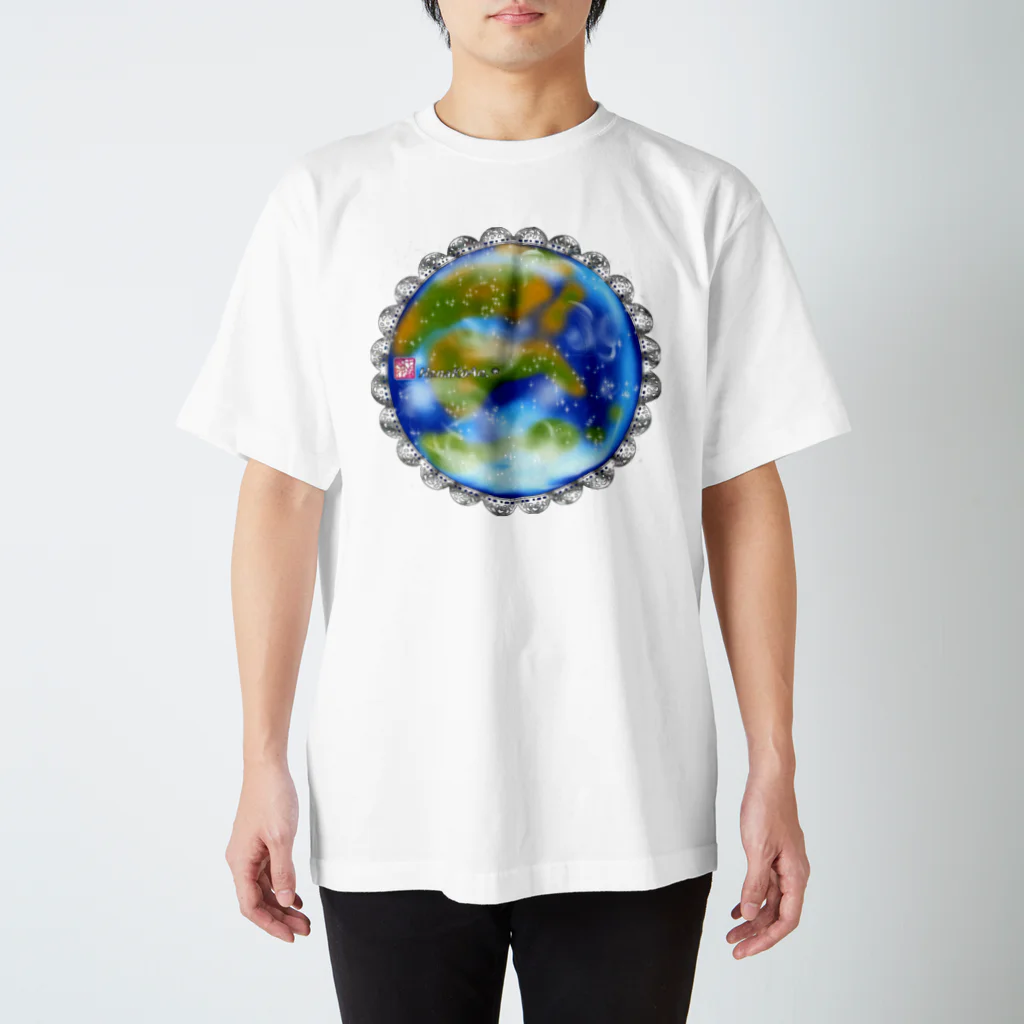 ❀花狐庵❀-HanaKoAn-の「花籠」Series * planetflower_blueplanet Regular Fit T-Shirt