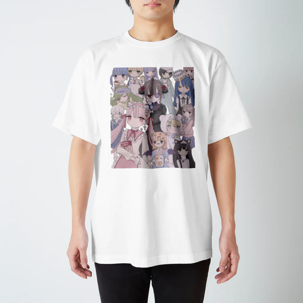 ラブ.ᐟ.ᐟチョコスプレ〜まみれクラブのコラージュ風 スタンダードTシャツ