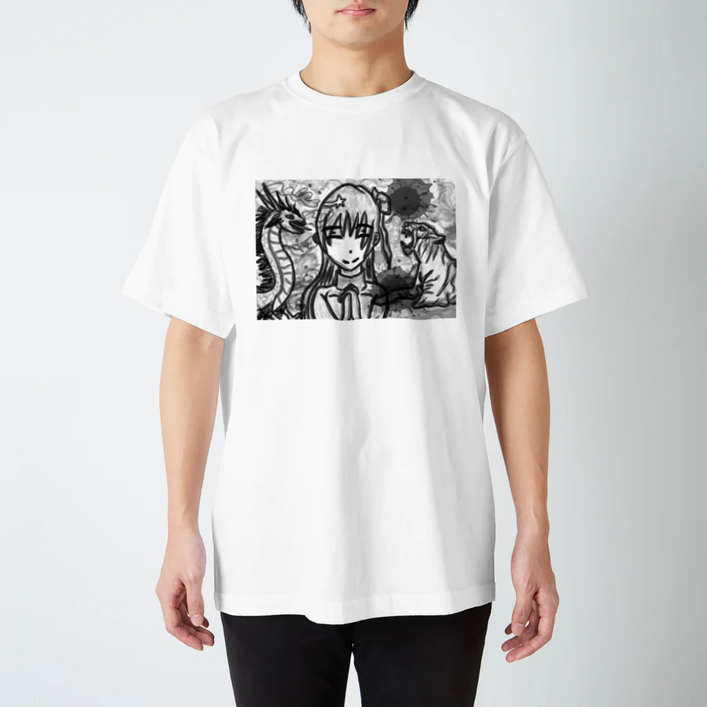 AkironBoy's_Shopの龍と虎の対決に平和を祈る少女。 Regular Fit T-Shirt