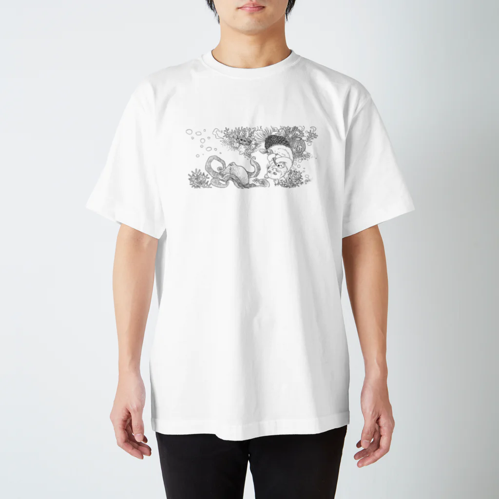 MADARADUKI WORKのねこ人魚 Regular Fit T-Shirt