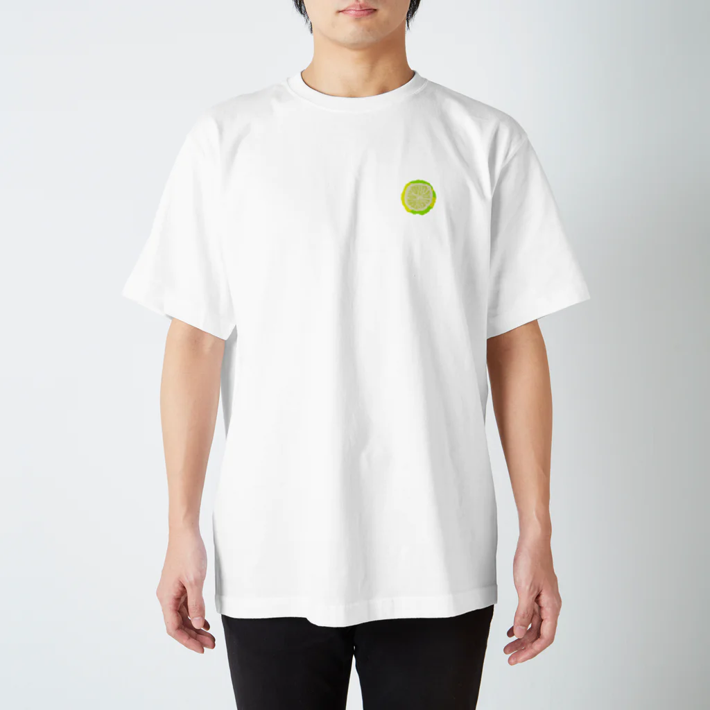 GOODS SHOP【そぞろな小窓】 SUZURI店の[ワンポイント]【ごきげんれもん】Ｔシャツ Regular Fit T-Shirt