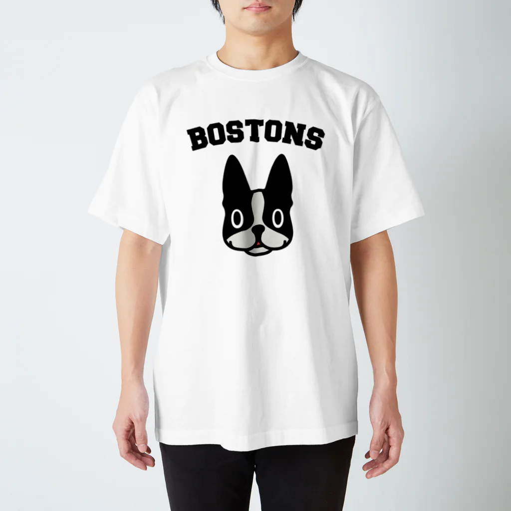 ぼすとんずのボストンテリア　BOSTONSロゴ スタンダードTシャツ