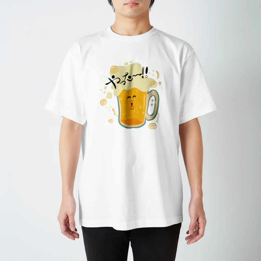 愉快レトロ雑貨屋★39太郎のやった〜★ビール君 スタンダードTシャツ