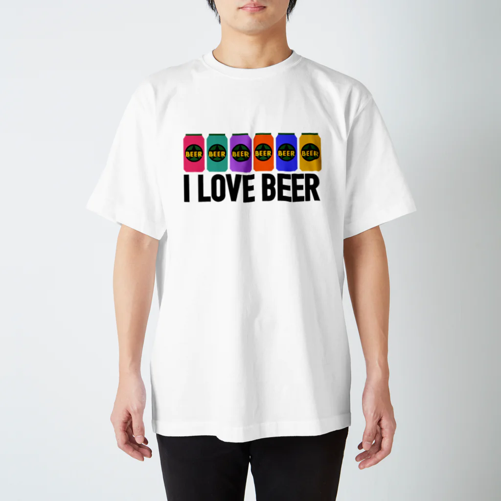 保護猫支援ショップ・パール女将のお宿のI LOVE BEER スタンダードTシャツ