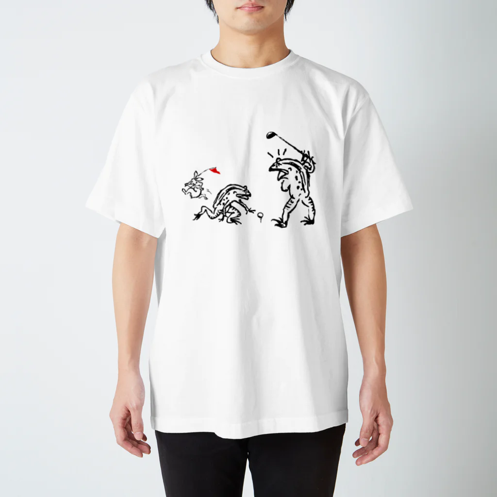 モルTの鳥獣　ウサギとカエルでゴルフ Regular Fit T-Shirt