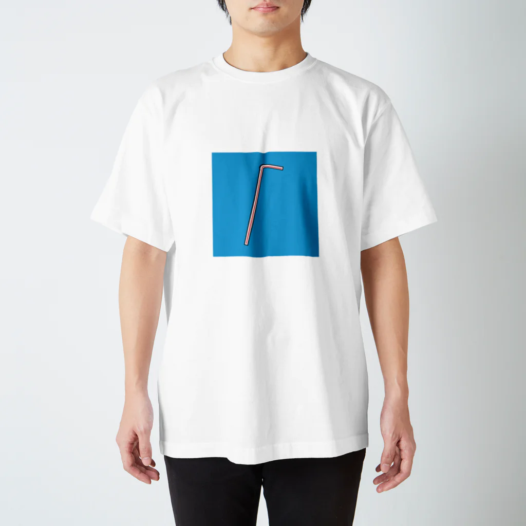 うさぎちゃんアイランドのストロー（赤） Regular Fit T-Shirt