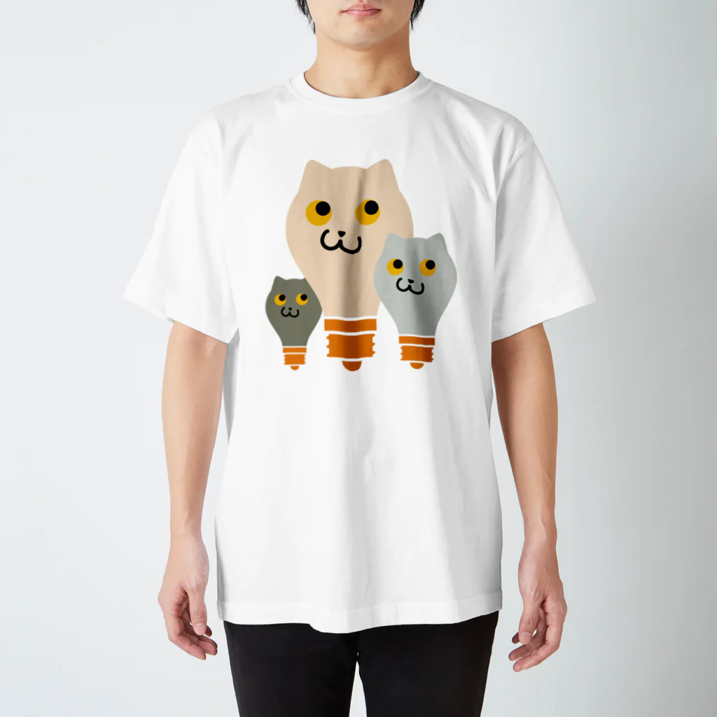 ねこふくろうグッズのねこふくろう電球 スタンダードTシャツ