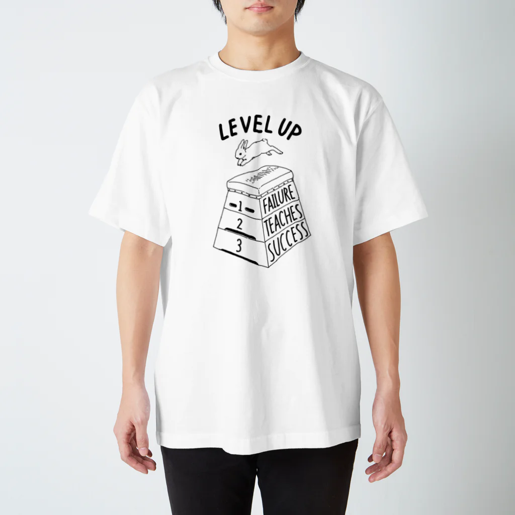 ねこぜもんのLEVEL UP FTS くろいロゴ スタンダードTシャツ