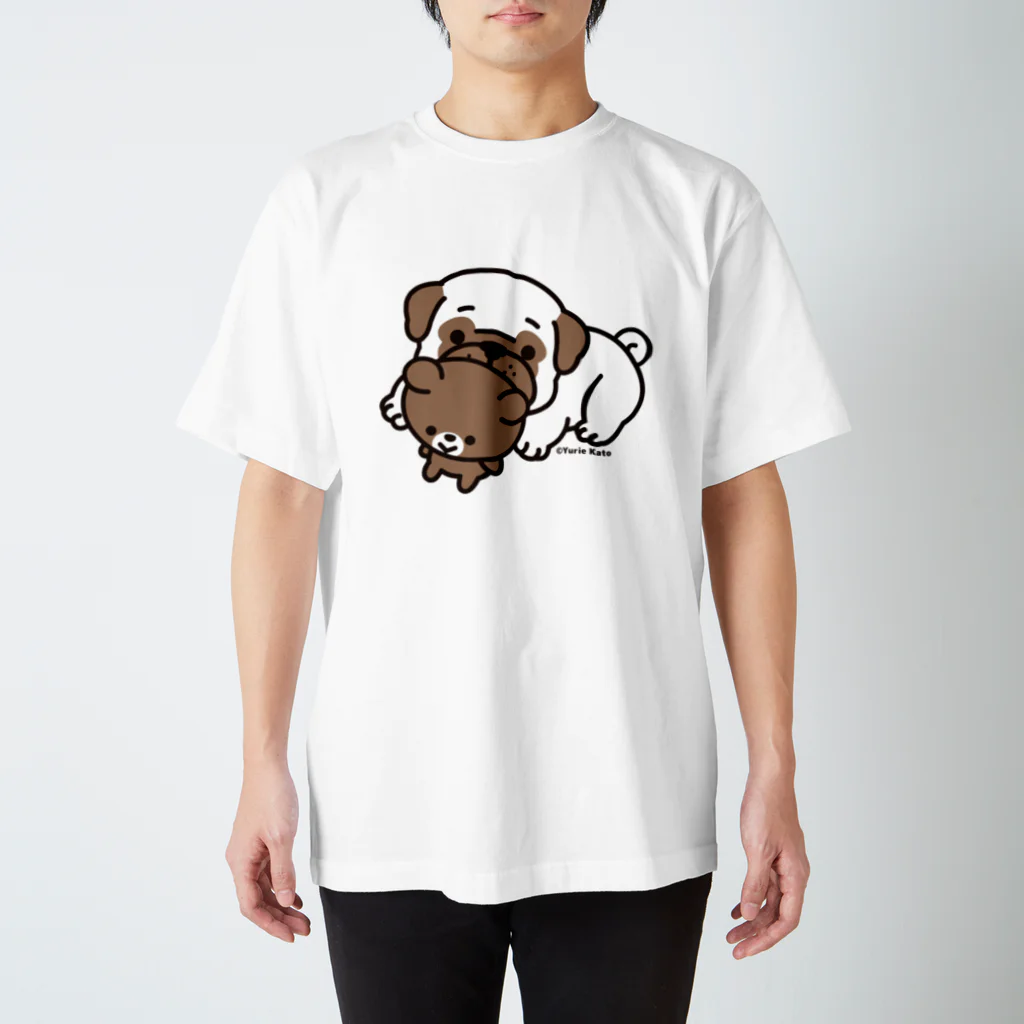 Yurie Kato ┃ パグのランランのPUG and Bear(パグ) スタンダードTシャツ