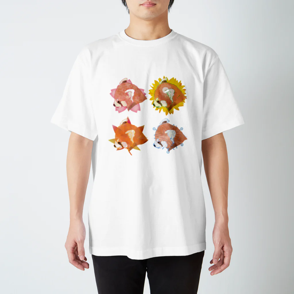 きゃべつ日和の四季とレッサーパンダ白 Regular Fit T-Shirt