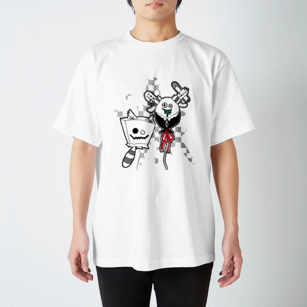 KIKITEKI_LABORATORYの猫紙袋 × 兎風船 スタンダードTシャツ