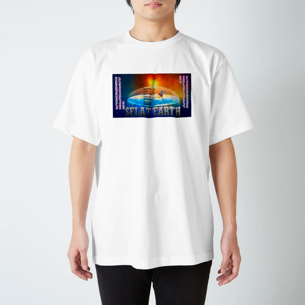 魔界シリーズの仮想通貨 Flat earth Regular Fit T-Shirt