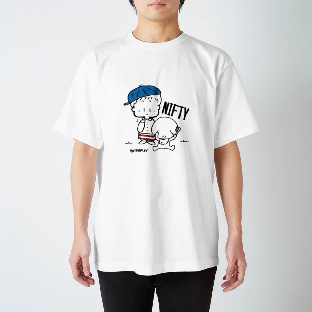 egu shopの(わーくわくシリーズ)トリマーさん(Blue) Regular Fit T-Shirt