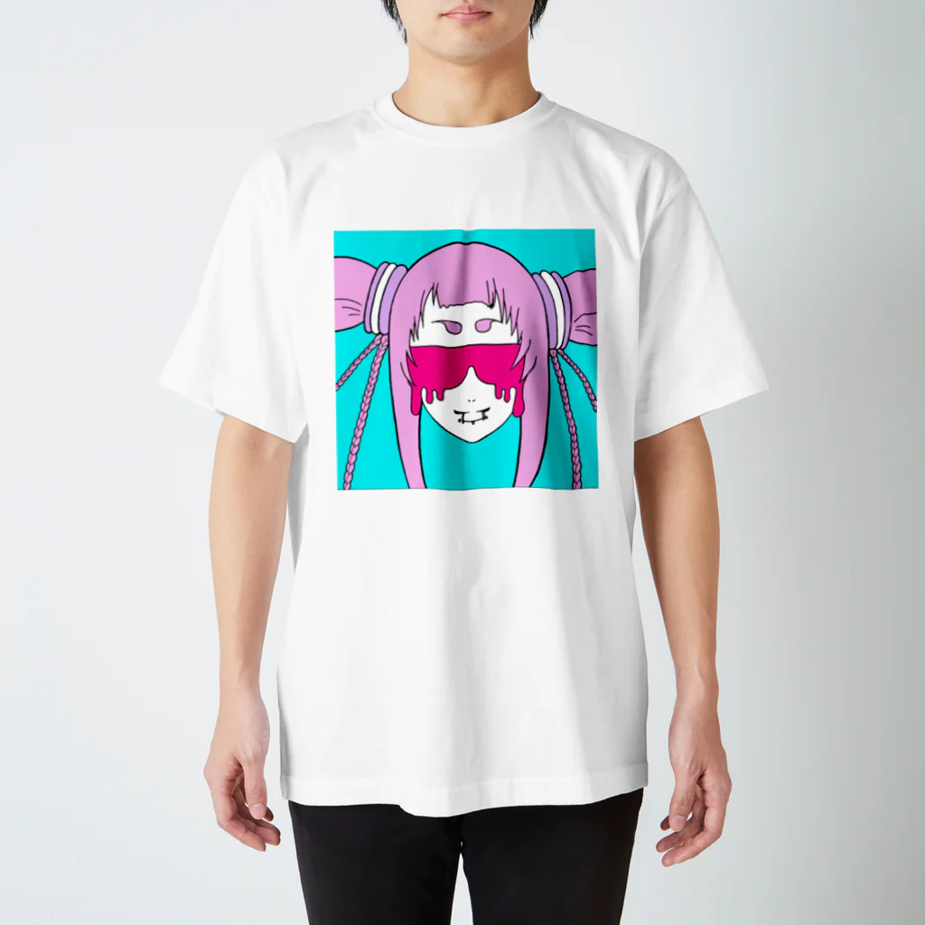 KIKITEKI_LABORATORYのGURASAN MUZI PINK スタンダードTシャツ