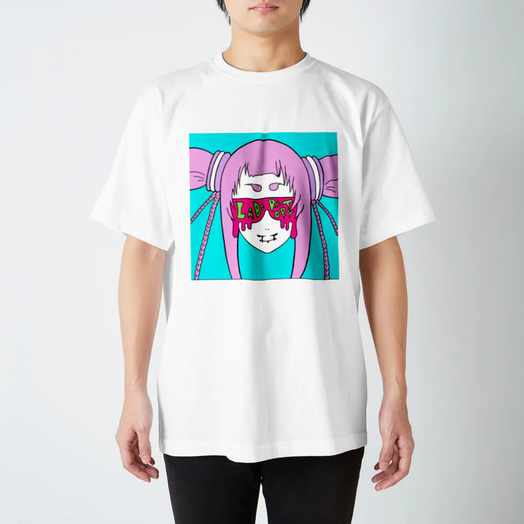 KIKITEKI_LABORATORYのMOZIIRI GURASAN PINK スタンダードTシャツ