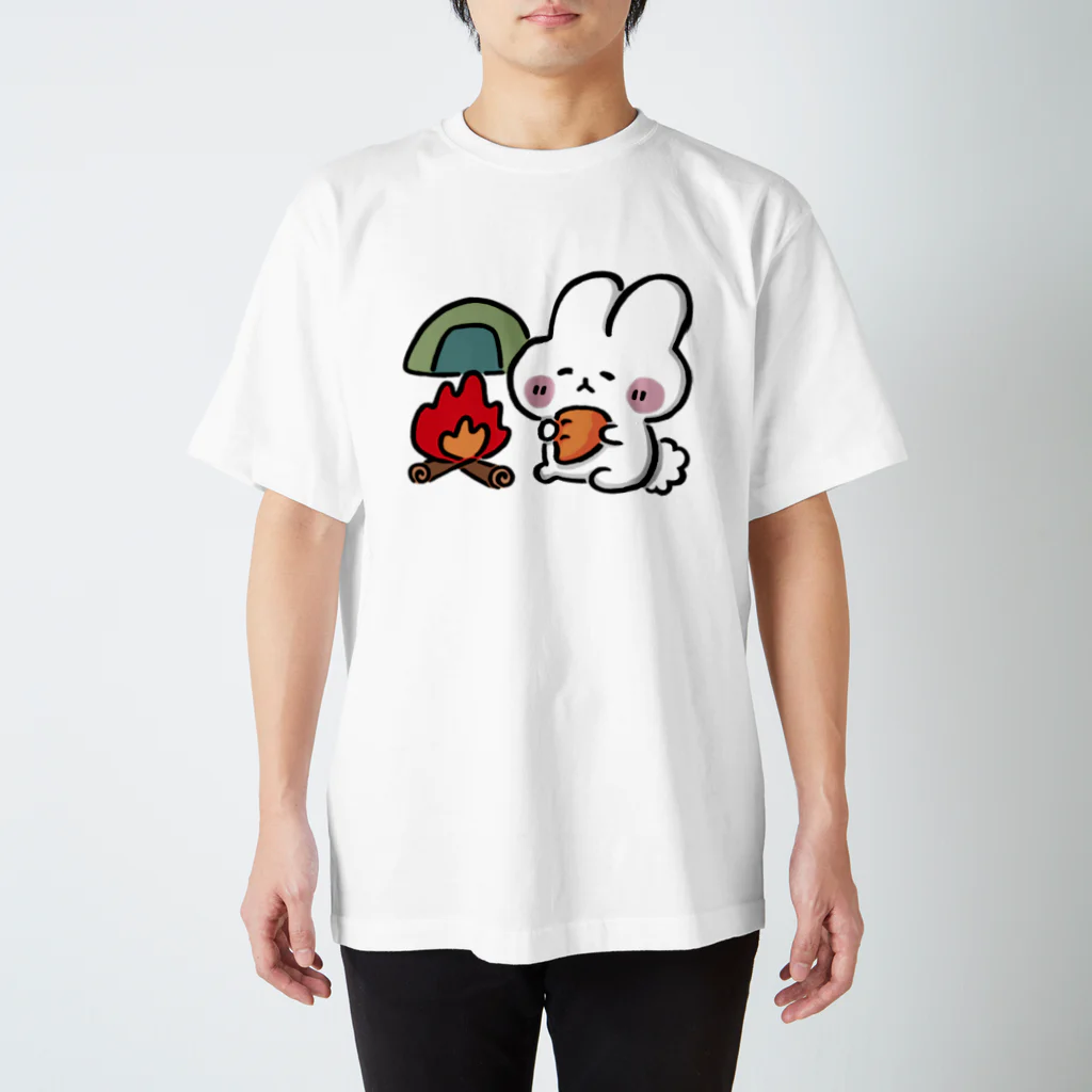 残業うさぎ🐰🌸の残業うさぎと「キャンプしよう」🏕🐰🌸 スタンダードTシャツ